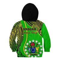 Polynesian Pride Cook Islands Kid Hoodie Mangaia Gospel Day Green Version - Wonder Print Shop