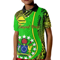 Custom Cook Islands Polo Shirt for Kid Mangaia Gospel Day Green Version - Wonder Print Shop