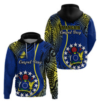 Polynesian Pride Cook Islands Hoodie Mangaia Gospel Day Blue Version - Wonder Print Shop