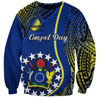 Polynesian Pride Cook Islands Sweatshirt Mangaia Gospel Day Blue Version - Wonder Print Shop
