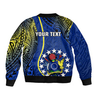 Personalised Cook Islands Bomber Jacket Mangaia Gospel Day Blue Version - Wonder Print Shop