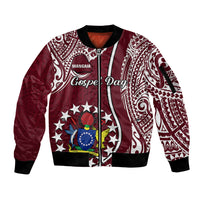 June 15 Mangaia Gospel Day Mangaia Cook Islands Sleeve Zip Bomber Jacket Maroon Version - Wonder Print Shop