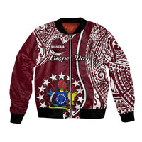Personalised June 15 Mangaia Gospel Day Mangaia Cook Islands Bomber Jacket Maroon Version - Wonder Print Shop
