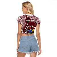 Personalised June 15 Mangaia Gospel Day Mangaia Cook Islands Raglan Cropped T Shirt Maroon Version - Wonder Print Shop