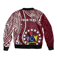 Personalised June 15 Mangaia Gospel Day Mangaia Cook Islands Sleeve Zip Bomber Jacket Maroon Version - Wonder Print Shop