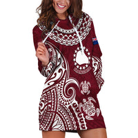 Personalised Mangaia Cook Islands Hoodie Dress Polynesian Sea Turtle - Wonder Print Shop