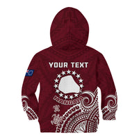 Personalised Mangaia Cook Islands Kid Hoodie Polynesian Sea Turtle - Wonder Print Shop