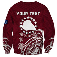 Personalised Mangaia Cook Islands Sweatshirt Polynesian Sea Turtle - Wonder Print Shop