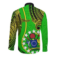 Personalised Cook Islands Long Sleeve Button Shirt Kuki Airani Coat Of Arms - Wonder Print Shop