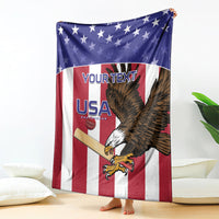 Custom USA 2024 Cricket Blanket Go Champions Eagles