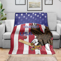 Custom USA 2024 Cricket Blanket Go Champions Eagles