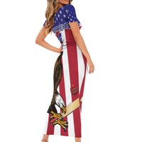 Custom USA 2024 Cricket Short Sleeve Bodycon Dress Go Champions Eagles - Wonder Print Shop