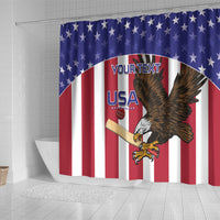 Custom USA 2024 Cricket Shower Curtain Go Champions Eagles