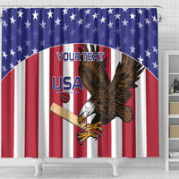 Custom USA 2024 Cricket Shower Curtain Go Champions Eagles