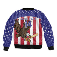 Custom USA 2024 Cricket Sleeve Zip Bomber Jacket Go Champions Eagles - Wonder Print Shop