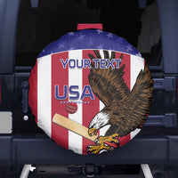 Custom USA 2024 Cricket Spare Tire Cover Go Champions Eagles - Wonder Print Shop