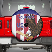 Custom USA 2024 Cricket Spare Tire Cover Go Champions Eagles - Wonder Print Shop
