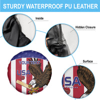 Custom USA 2024 Cricket Spare Tire Cover Go Champions Eagles - Wonder Print Shop