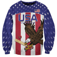 Custom USA 2024 Cricket Sweatshirt Go Champions Eagles - Wonder Print Shop