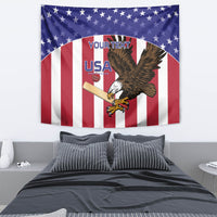 Custom USA 2024 Cricket Tapestry Go Champions Eagles - Wonder Print Shop