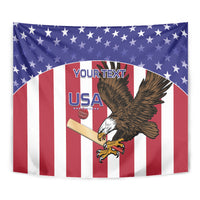 Custom USA 2024 Cricket Tapestry Go Champions Eagles - Wonder Print Shop