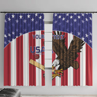 Custom USA 2024 Cricket Window Curtain Go Champions Eagles - Wonder Print Shop