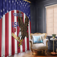 Custom USA 2024 Cricket Window Curtain Go Champions Eagles - Wonder Print Shop