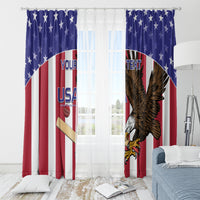 Custom USA 2024 Cricket Window Curtain Go Champions Eagles - Wonder Print Shop
