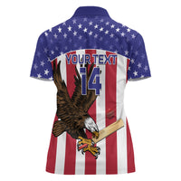 Custom USA 2024 Cricket Women Polo Shirt Go Champions Eagles - Wonder Print Shop