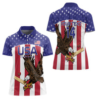 Custom USA 2024 Cricket Women Polo Shirt Go Champions Eagles - Wonder Print Shop