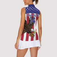 Custom USA 2024 Cricket Women Sleeveless Polo Shirt Go Champions Eagles - Wonder Print Shop