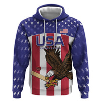 Custom USA 2024 Cricket Zip Hoodie Go Champions Eagles - Wonder Print Shop