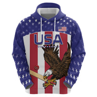 Custom USA 2024 Cricket Zip Hoodie Go Champions Eagles - Wonder Print Shop