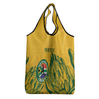 Custom South Africa Cricket Grocery Bag African Pattern Go Proteas