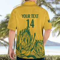 Custom South Africa Cricket Hawaiian Shirt 2024 African Pattern Go Proteas - Wonder Print Shop