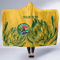 Custom South Africa Cricket Hooded Blanket 2024 African Pattern Go Proteas