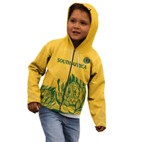 Custom South Africa Cricket Kid Hoodie 2024 African Pattern Go Proteas - Wonder Print Shop