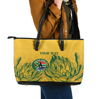 Custom South Africa Cricket Leather Tote Bag 2024 African Pattern Go Proteas - Wonder Print Shop