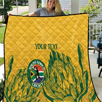 Custom South Africa Cricket Quilt 2024 African Pattern Go Proteas - Wonder Print Shop