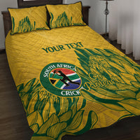 Custom South Africa Cricket Quilt Bed Set 2024 African Pattern Go Proteas - Wonder Print Shop