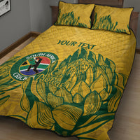 Custom South Africa Cricket Quilt Bed Set 2024 African Pattern Go Proteas - Wonder Print Shop