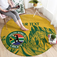 Custom South Africa Cricket Round Carpet 2024 African Pattern Go Proteas