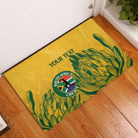Custom South Africa Cricket Rubber Doormat 2024 African Pattern Go Proteas - Wonder Print Shop