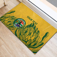 Custom South Africa Cricket Rubber Doormat 2024 African Pattern Go Proteas - Wonder Print Shop