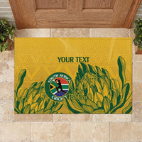 Custom South Africa Cricket Rubber Doormat 2024 African Pattern Go Proteas - Wonder Print Shop