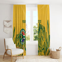 Custom South Africa Cricket Window Curtain 2024 African Pattern Go Proteas - Wonder Print Shop