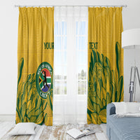 Custom South Africa Cricket Window Curtain 2024 African Pattern Go Proteas - Wonder Print Shop