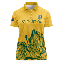 Custom South Africa Cricket Women Polo Shirt 2024 African Pattern Go Proteas - Wonder Print Shop