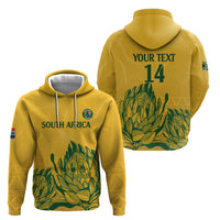 Custom South Africa Cricket Zip Hoodie 2024 African Pattern Go Proteas - Wonder Print Shop