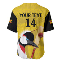 Custom Uganda Cricket Baseball Jersey Ugandan Grey Crowned Crane - Wonder Print Shop